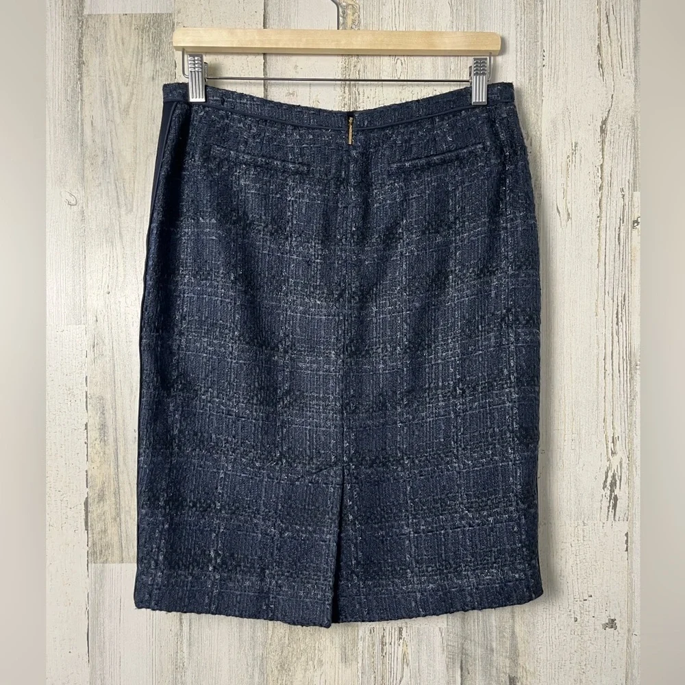 Tory Burch Navy Textured Pencil Skirt size 6